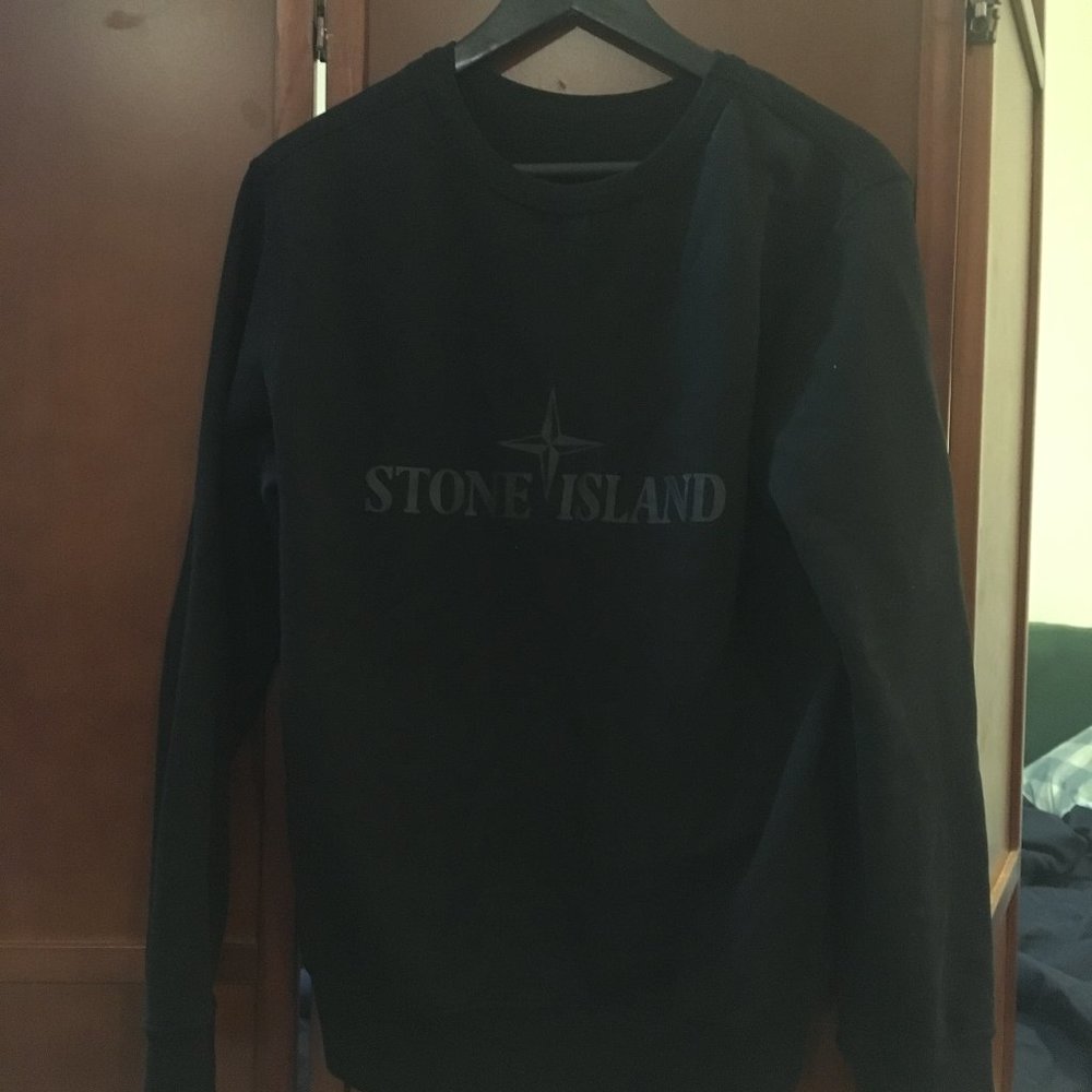 Stone Island Black Reversible Sweater Medium